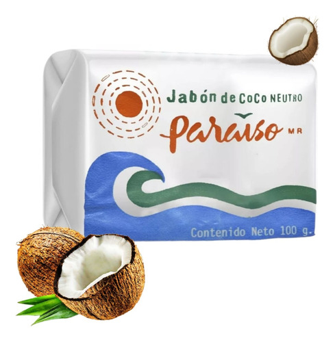 2 Piezas Jabón Natural De Coco En Barra 100 Grs Neutro