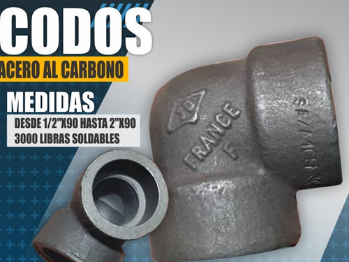 Codos Acero Al Carbono 1/2x90 Hasta 2 X90 3000 Libras