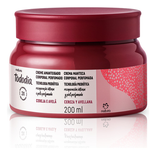 Crema mantecosa de cereza y avellana Natura Tododia 200 ml