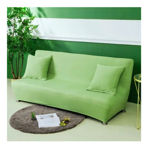 Fundas de futón de color liso, fundas de sofá cama, 195-225 cm, color verde 120-155 cm