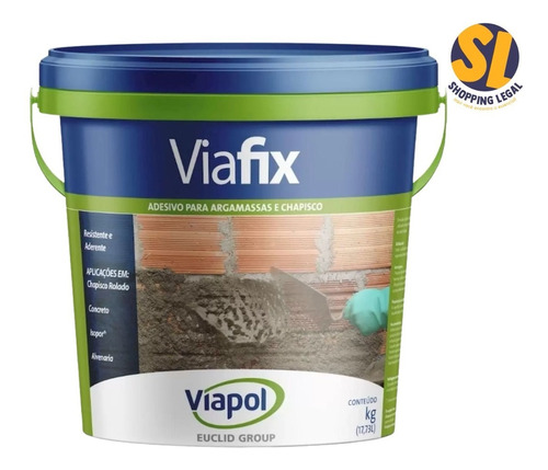 Imagem 1 de 6 de Viafix Adesivo Para Argamassa E Chapisco 3,6kg - Viapol