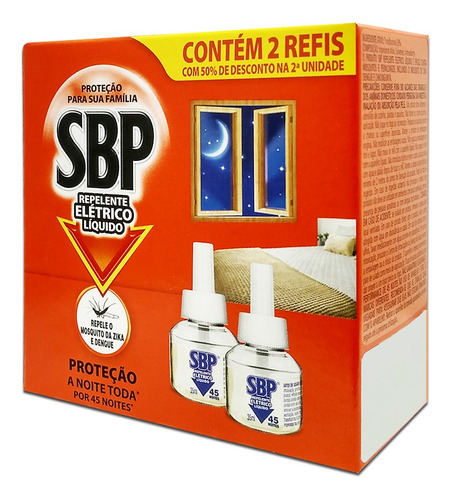 Kit Repelente Elétrico Líquido Sbp 01 Aparelho + 03 Refil