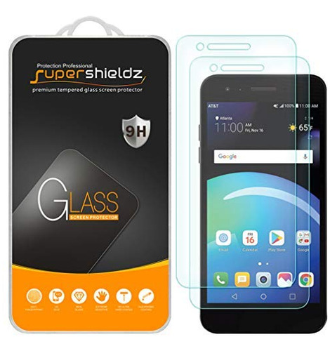 Protector De Pantalla, (2 Pack) Para LG Phoenix 4 Vidrio Tem