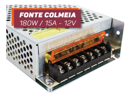 Fonte Alimentação Chaveada 12v 15a Tipo Colméia Ideal Dvr