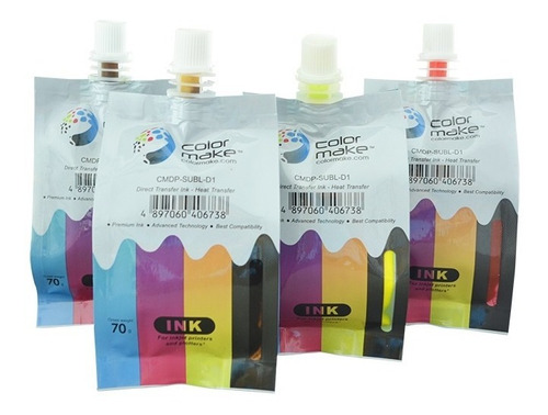 Imagen 3 de 4 de Kit 4 Tintas Sublimación Papel Cinta Color Make Envío Full