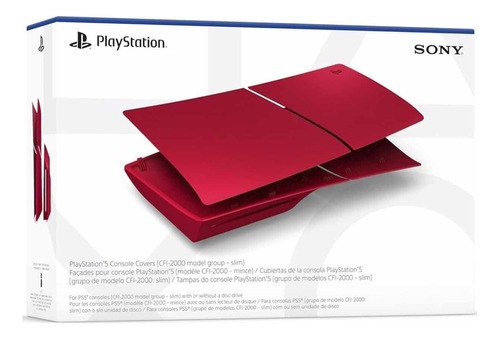 Cover Para Ps5 Slim Con Ranura De Disco Rojo Volcanico