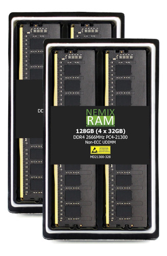 Nemix Ram 128gb 4x32gb Ddrpcrx8 Memoria Sin Búfer Sin Ecc