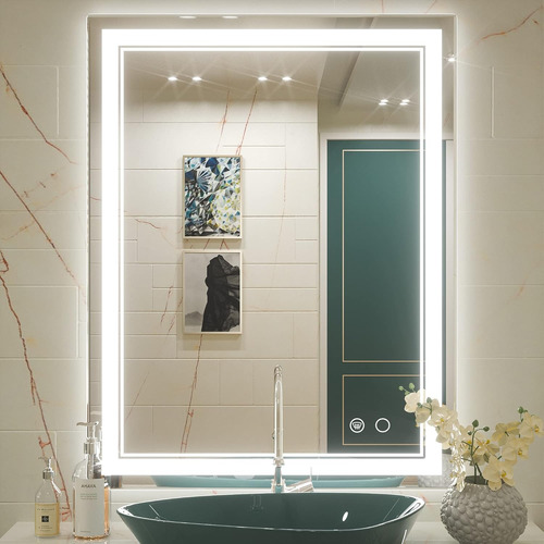Espejo Led 36x28 PuLG Con Iluminación Ajustable Y Antiempaña