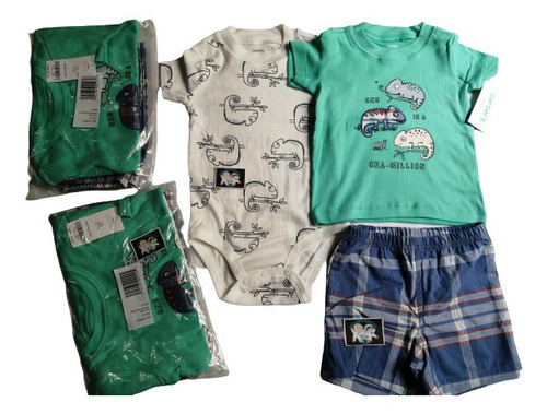 Conjunto Carters Niño Bebe De 3 A 24 Meses Bermuda Mameluco.