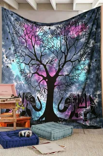 Árbol De Americana Decor Con Tapicería De Elefantes Y M...
