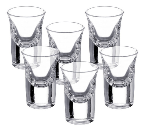 Imagen 5 de 7 de Juego De 6 Vasitos Tequileros Vidrio Caballito Combo Tequila