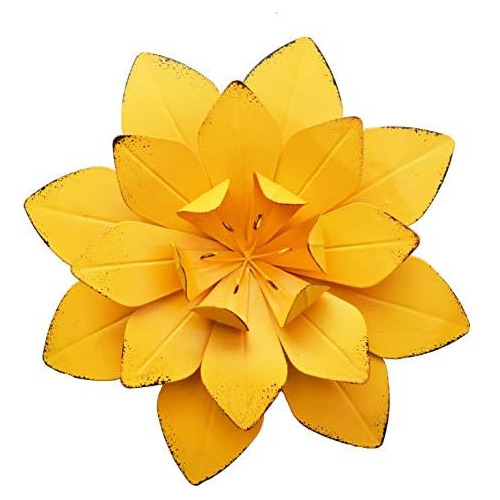 Decoración De Pared De Flores De Metal Amarillo Capas ...