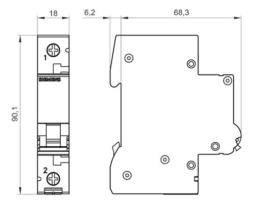 Interruptor Termomagnético Rieldin 1p40a Siemens 5sl61407cc