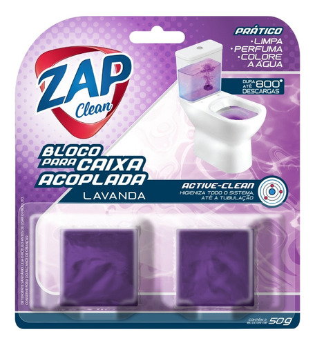 2 Un. Tablete Sanitário P/ Caixa Acoplada Zap Clean Lavanda