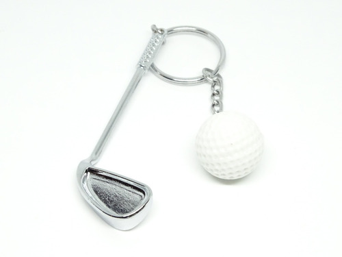 Llavero Metalico Miniatura Escala Palo Y Pelota De Golf Depo