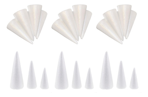24x Conos Sólidos De Poliestireno 15-25cm Manualidades