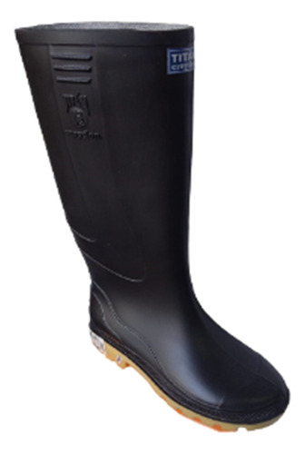 Bota Pvc Negra 100% Impermeable Sin Puntera Sencilla 