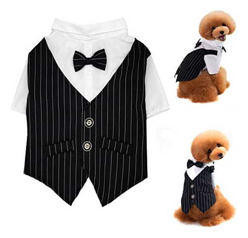 Camisa De Esmoquin Para Perro A Rayas, Traje Formal, Disfraz