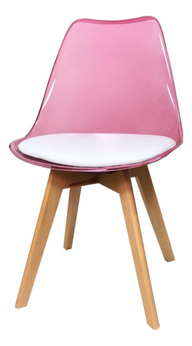 Cadeira Synk Leda Colorida Policarbonato Sala Jantar Allight Estrutura Da Cadeira Rosa Assento Branco