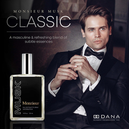 Perfume Dana Monsieur Musk Edt En Spray Para Hombre 118 Ml