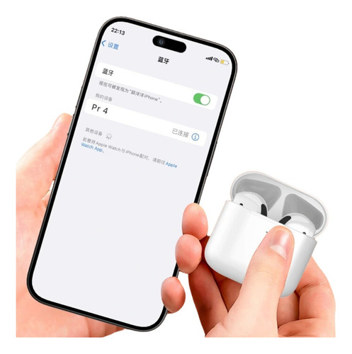 Audífonos Inalámbricos Tws Pro4 Bluetooth 1 Par Led Blancos