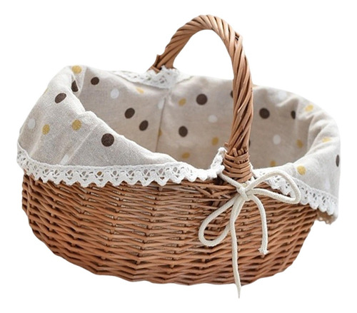 Cesta De Picnic Tejido Recipiente De Alimentos Con Mango