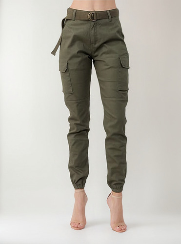 Pantalones Tipo Jogger Cargo De Cintura Alta R Para Mujer, D