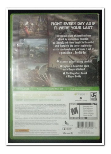 Dead Island Juego Xbox 360 (Usado)