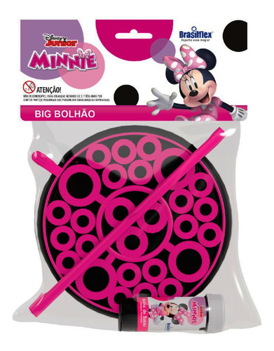 Lança Bolhas De Sabão Big Bolhão Personagem Minnie Com Refil