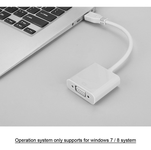 Cabo Adaptador Usb 3.0 Para Vga Para Sistema Win 7/8 (branco
