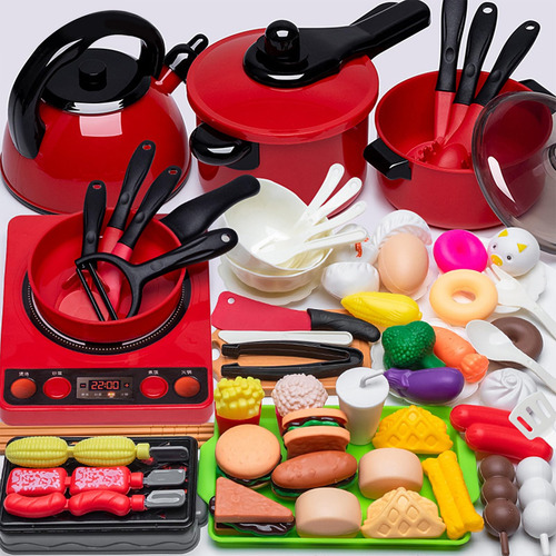 71 Peças De Cozinha De Brinquedo, Conjunto De Fogão De