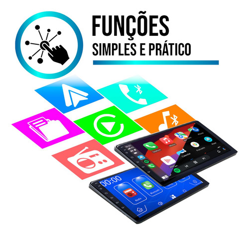 Kit Multimidia Carplay 9pol Uno 15 16 17 18 19-21 + Camera