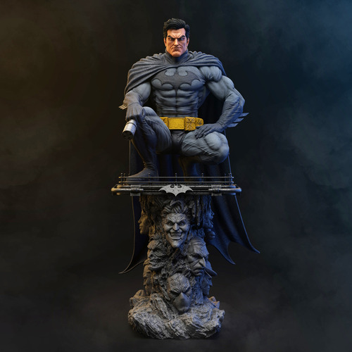 Batman Clássico - Em Resina Pintada No Aerógrafo Pro.