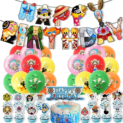 Globos De Cumpleaños Decoración One Piece Fiesta Temática