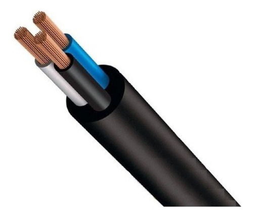 Cabo Pp 3 Vias 4mm Rolo De 80 Metros Poço Artesiano Extensão Cobertura Preto