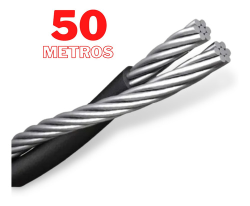 Cable De Acometida 1+1 Cal 6 Rollo De 50m Aereo Cfe 1 Mas 1