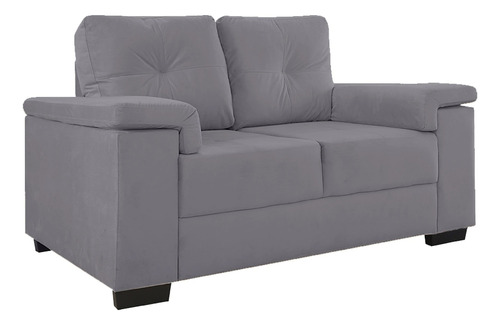 Sillon 2 Cuerpos Tela Gris Luares