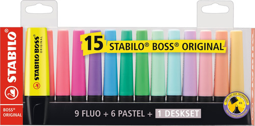 Marcadores Stabilo Boss Deskset 15 Colores Serviciopapelero