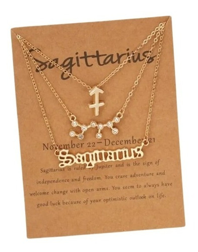 Collares Signos Zodiacales Sagitario Excelente Regalo 3x1