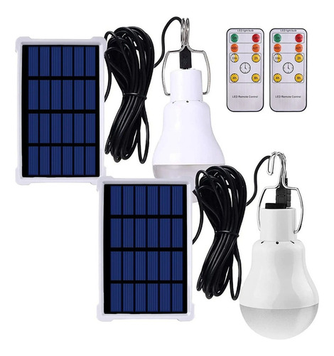 2 Solar Led Lamps Charging Lights Illumination