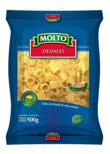 Fideos Molto Dedales 500 Grs X 12 Unidades