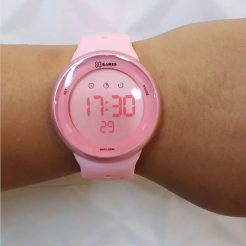 Imagem 4 de 8 de Relogio X Games Feminino Rosa Xfppd095 Bxrx Led Vermelho