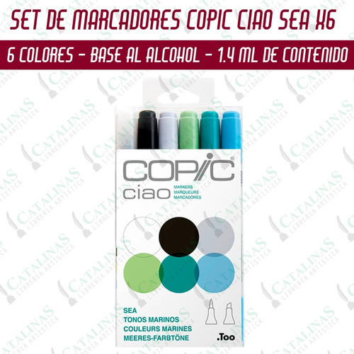 Marcadores Copic Ciao Tonos Marino Setx6 Colores Microcentro