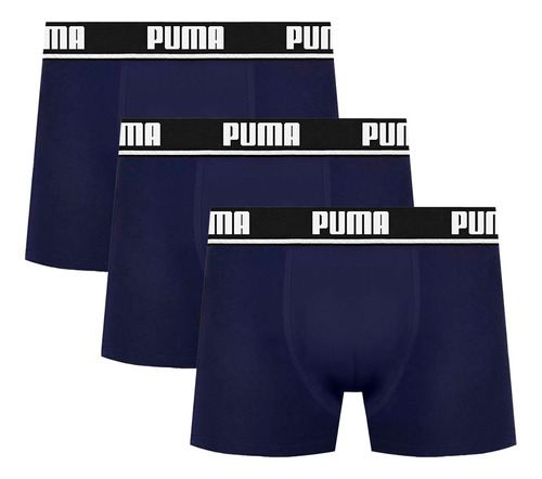 Kit Com 3 Cuecas Adulto Boxer Algodão Com Elastico Puma