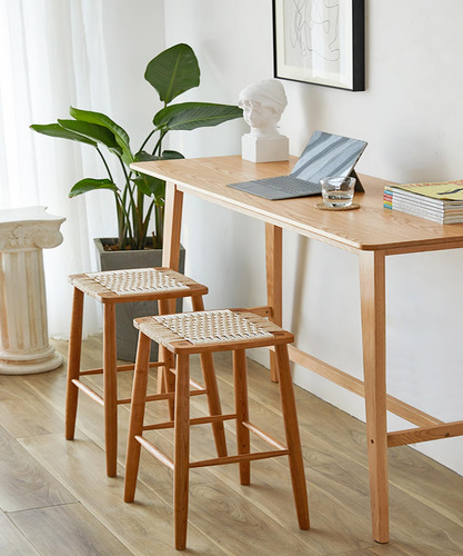Ooksen Taburete De Comedor Taburete De Bar De Madera Sin