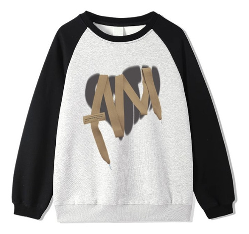 Sudadera De Mujer Con Cuello Redondo Y Manga Raglán