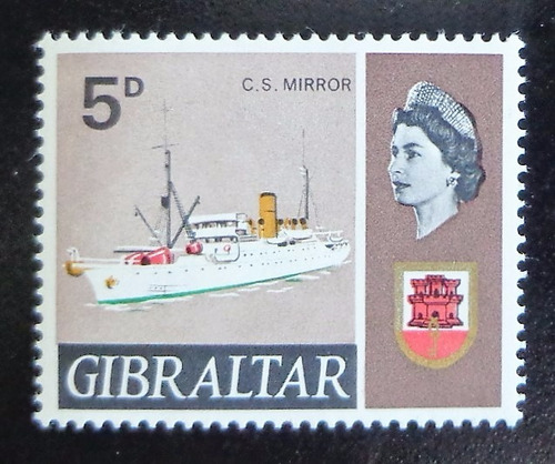 Gibraltar Barcos, Sello Sc. 191a Mirror 1967 Mint L10367