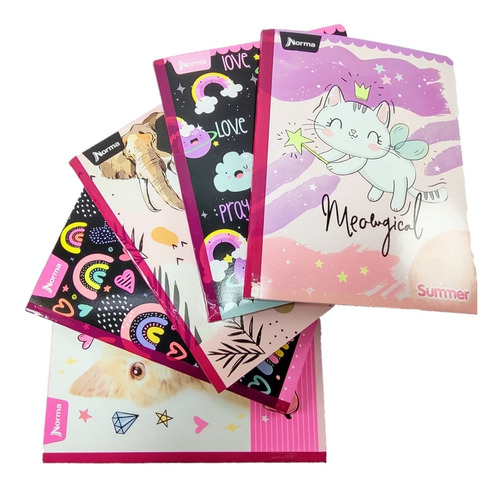 Cuaderno Cosido Norma 50 H Rayado Femenino X 5 Uds.