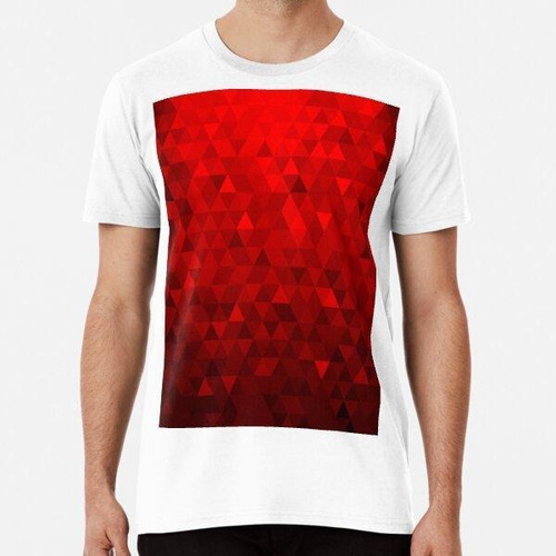 Remera Red Background Triangles Algodon Premium 