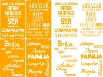 Comprar Stencil Palabras Y Frases 4 Plantillas De 20x30 Deco F19